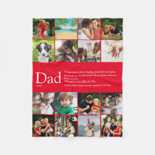 Vater Definition Sprichwort 16 FotoCollage Red Kle Fleecedecke
