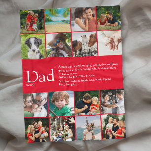 Vater Definition Sprichwort 16 FotoCollage Red Kle Fleecedecke