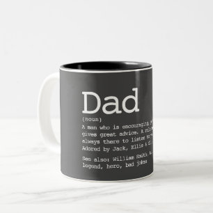 Vater Definition Vatertag Grau Zweifarbige Tasse