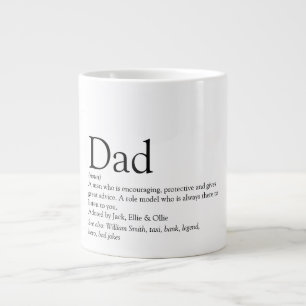 Vater-Definitionszitat Spaßig Cooles Schwarz und W Jumbo-Tasse