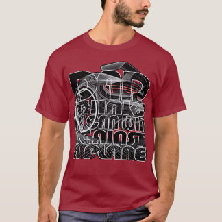 Vater-denkt-Er-kann-gegen-Flugzeug-Back-Sport-Auto T-Shirt