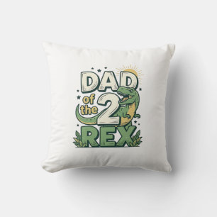 Vater der 2 Rex Dinosaurier Vater Shirt Design_1 Kissen