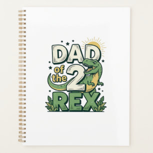Vater der 2 Rex Dinosaurier Vater Shirt Design_1 Planer