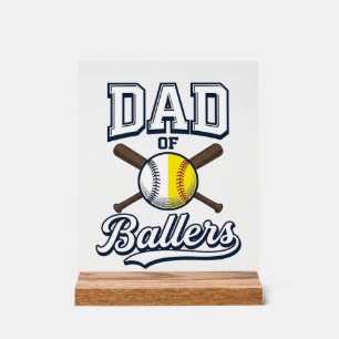 Vater der Baller Baseball Softball Vintage Design_ Acrylschild