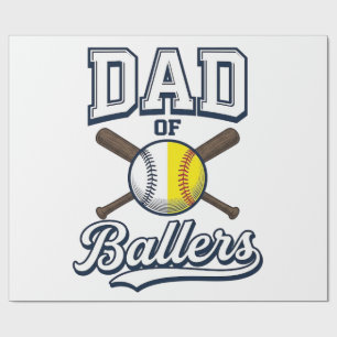 Vater der Baller Baseball Softball Vintage Design_ Geschenkpapier