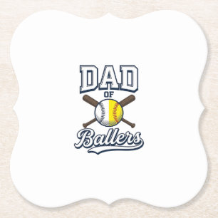 Vater der Baller Baseball Softball Vintage Design_ Untersetzer