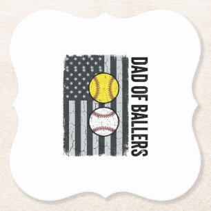 Vater der Baller Softball Baseball Patriotisch Untersetzer