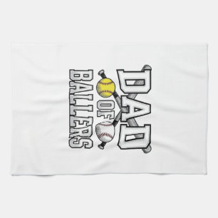 Vater der Baller Vintage Baseball Softball T-Shirt Geschirrtuch