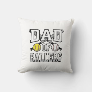 Vater der Baller Vintage Baseball Softball T-Shirt Kissen