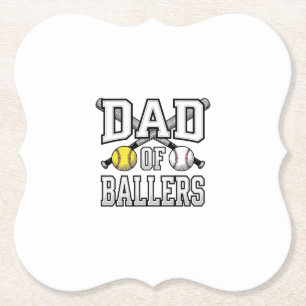 Vater der Baller Vintage Baseball Softball T-Shirt Untersetzer