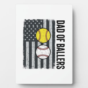 Vater der Ballers Softball Baseball Patriotisch Fotoplatte