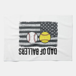 Vater der Ballers Softball Baseball Patriotisch Geschirrtuch
