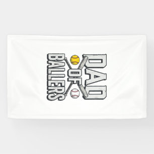 Vater der Ballers Softball und Baseball Vintage-Sh Banner
