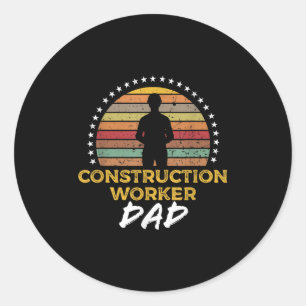 Vater der Bauarbeiter, Funny Foreman Job Quote G Runder Aufkleber