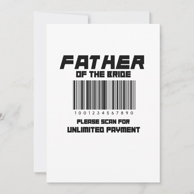 Vater der Braut Bitte suchen Sie nach Bezahlung (Vorderseite)