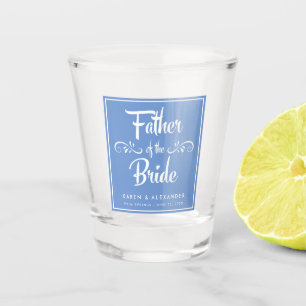 Vater der Braut Blau und Weiß Schnapsglas