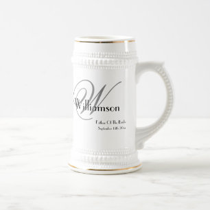 Vater der Braut Geschenk klassische Monogramm rust Bierglas