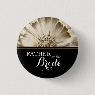 Vater der Braut Hochzeit Gold Daisy Button