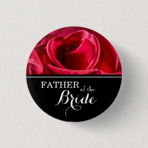 "Vater der Braut" Hochzeitsfeiern Rote Rosen Button