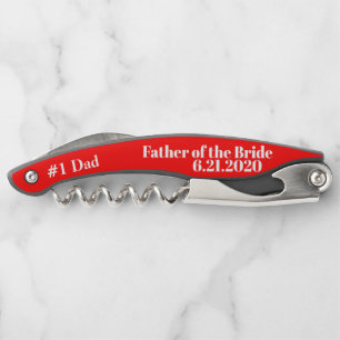 Vater der Braut Rote Gastgeschenk Hochzeit Corksch Kellnermesser
