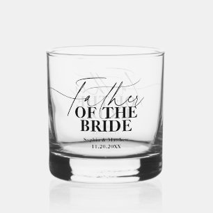 Vater der Braut Schrift Klassische Hochzeit Whiskyglas