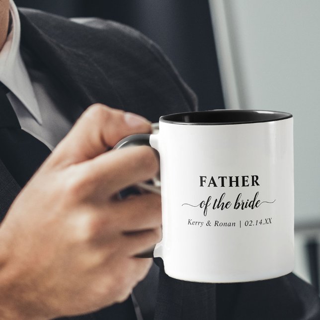 Vater der Braut Schwarz-Weiß-Personalisiert Tasse (Von Creator hochgeladen)