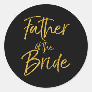 Vater der Braut Shirt Niedlich Gold Bridal Vater S Runder Aufkleber