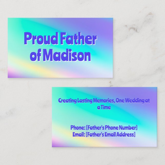 Vater der Braut Telefonnummerkarte (Vorne/Hinten)
