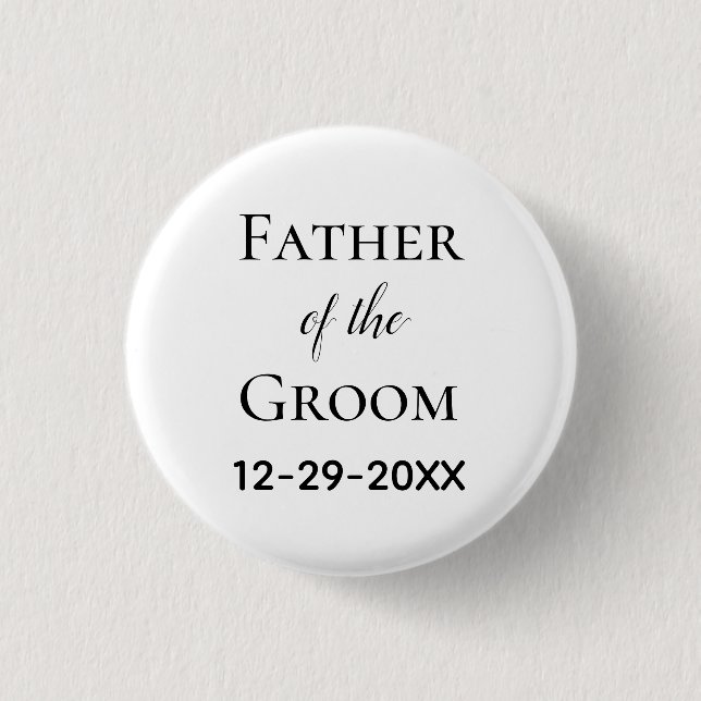 Vater der Brautgroom Hochzeit Button (Vorderseite)