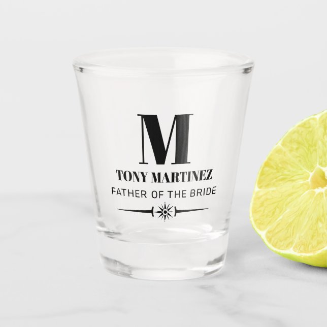 Vater der Brautmonographie Schnapsglas (Vorderseite)