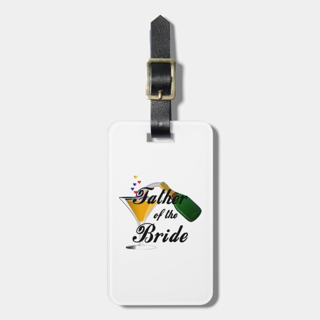 Vater der Bride Champagne Toast Gepäckanhänger (Vorderseite vertikal)