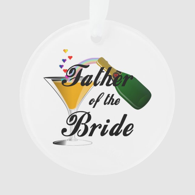 Vater der Bride Champagne Toast Ornament (Vorderseite)