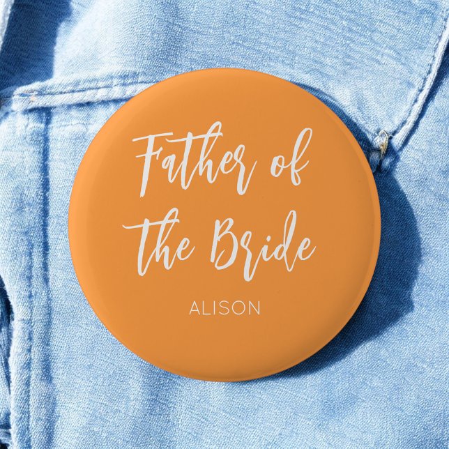 Vater der Bride Orange White Button (Von Creator hochgeladen)