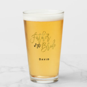 Vater der Bride Skript typografie/name/gold Glas