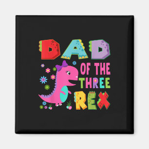 Vater der drei Rex 3. Geburtstag Junge Dinosaurier Magnet