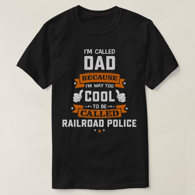 Vater der Eisenbahnpolizei Vater T-Shirt (Design vorne)