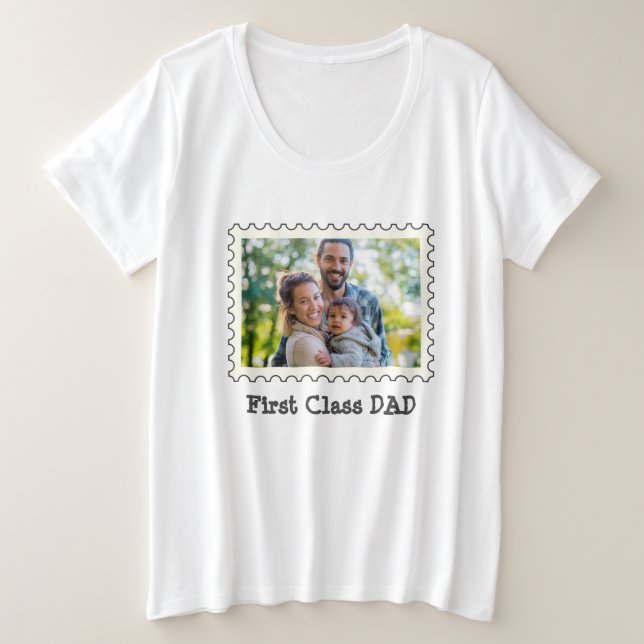 VATER der ersten Klasse Bester Vater, benutzerdefi Große Größe T-Shirt (Design vorne)