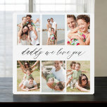 Vater der Familie - FotoCollage des Vaters Fotoplatte<br><div class="desc">Feiern Sie Ihren Vater mit dem "Besten Vater je" Foto Collage Plaque, eine herzliche Hommage an den Mann, der die Welt für Sie bedeutet. Diese wunderschön gestaltete Plakette besticht durch eine hochwertige, individuell gestaltbare Collage aus Foto, in der Sie wertvolle Erinnerungen und besondere Momente vorstellen können. Die Collage ist elegant...</div>