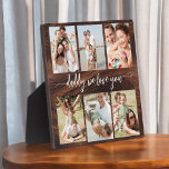 Vater der Familie - Fotomaterial zum Vatertag Fotoplatte<br><div class="desc">Feiern Sie Ihren Vater mit dem "Besten Vater je" Foto Collage Plaque, eine herzliche Hommage an den Mann, der die Welt für Sie bedeutet. Diese wunderschön gestaltete Plakette besticht durch eine hochwertige, individuell gestaltbare Collage aus Foto, in der Sie wertvolle Erinnerungen und besondere Momente vorstellen können. Die Collage ist elegant...</div>