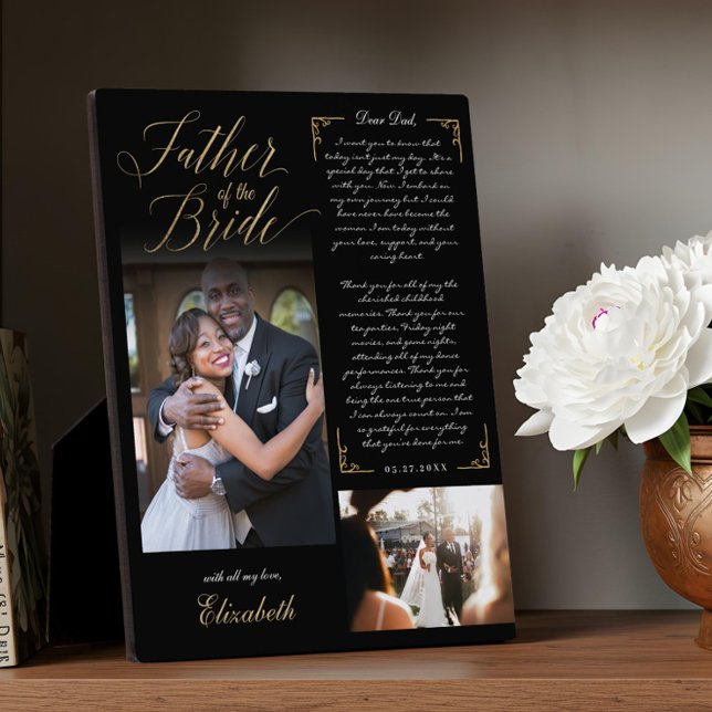 Vater der Fotos Hochzeit Gedächtniswahre Fotoplatte (Father of the Bride Photos Wedding Memory Keepsake Plaque)