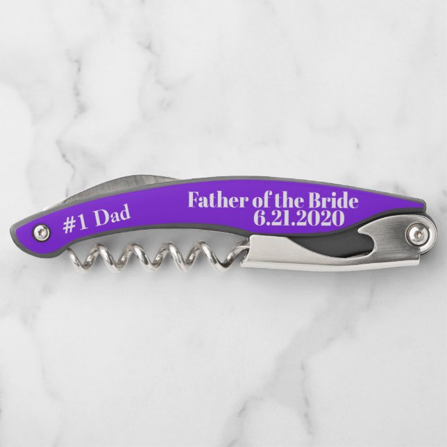 Vater der Gastgeschenk Hochzeit der Braut Kellnermesser (Rückseite)