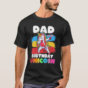 Vater der Geburtstags-Unicorn-Entschlackungsfamili T-Shirt
