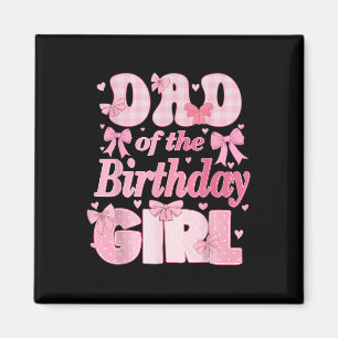 Vater der Geburtstagskameradine Pink Coquette Bow Magnet