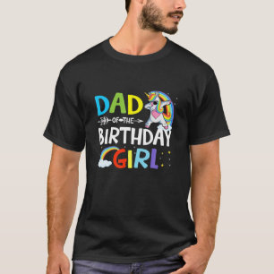 Vater der Geburtstagsmädchen Funny DABbing Einhor T-Shirt