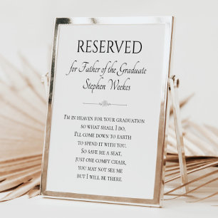 Vater der Graduate Abschluss Memorial Sitzplatz Poster