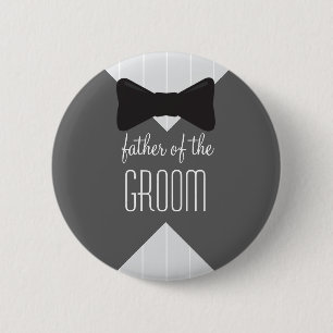 Vater der Groom Bowtie & Stripes Button