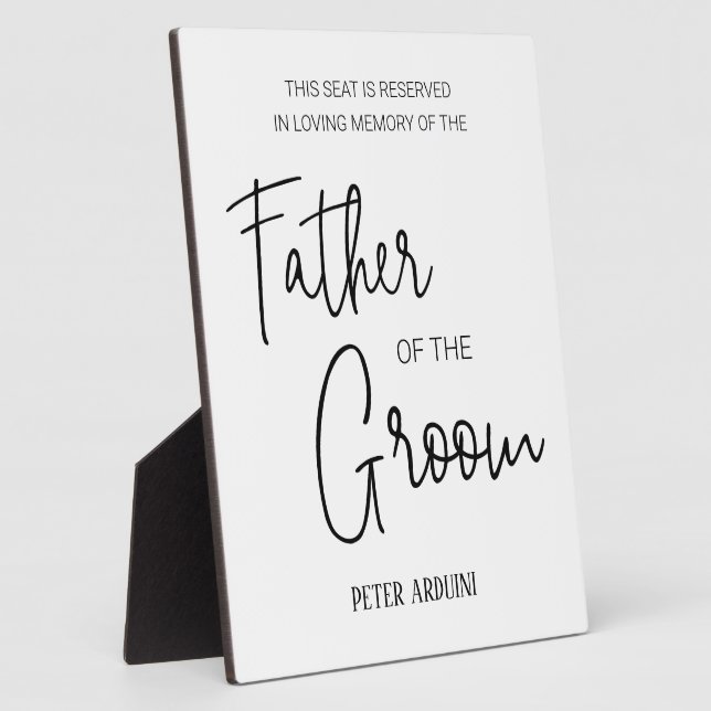 Vater der Groom Gedenkstätte reserviert Hochzeit Fotoplatte (Seite)