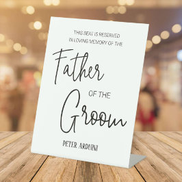 Vater der Groom Gedenkstätte reserviert Hochzeit Sockelschild