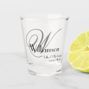 Vater der Groom Geschenk Elegant Monogram erste Schnapsglas