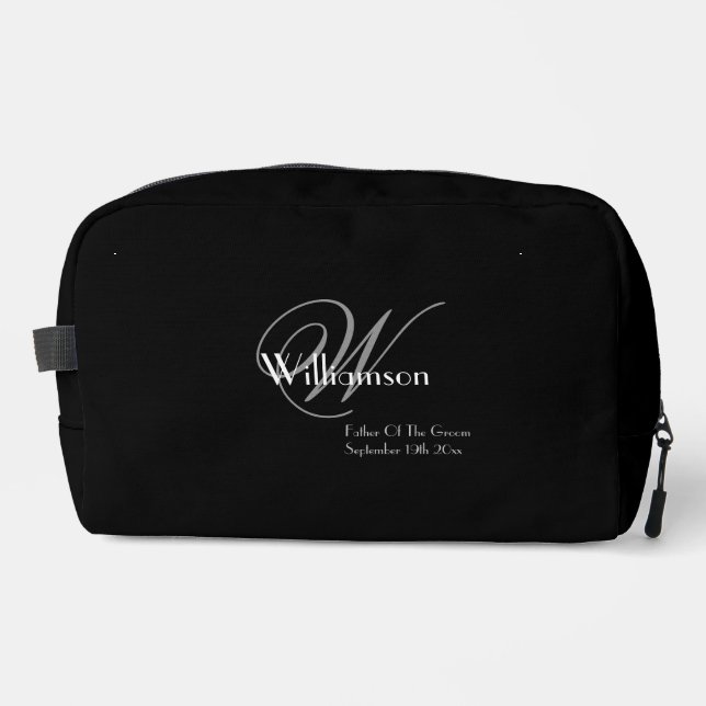 Vater der Groom Geschenk klassische Monogramm Cool Waschbeutel (Vorderseite)